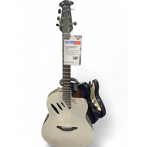 Used Ovation Celebrity 54i Silver Acoustic Guitar