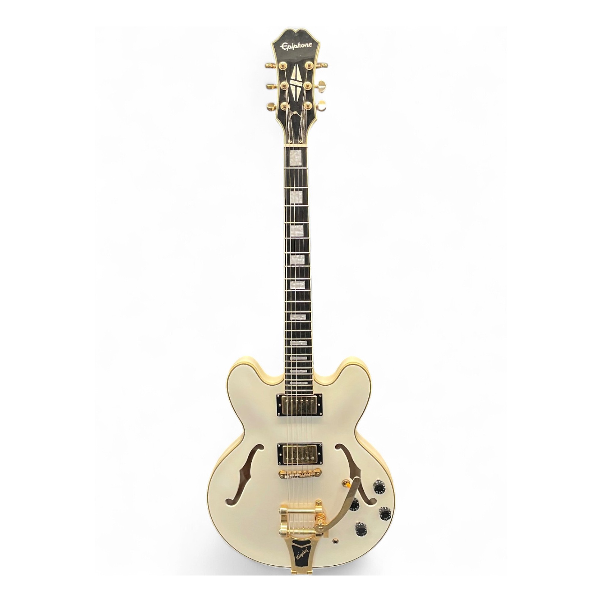 しろっぷEpiphone Dot ES-355 TE ギブソンレスポール Used Epiphone DOT ES 355 Antique White Hollow Body Electric Guitar