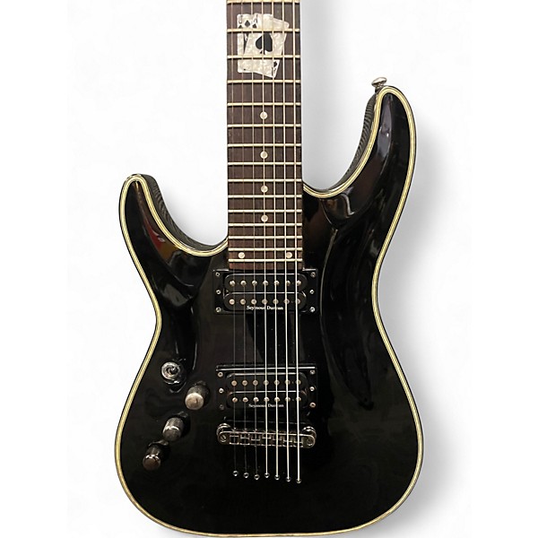 Used Schecter Guitar Research DIAMOND SERIES BLACKJACK LEFT HANDED Black Solid Body Electric Guitar