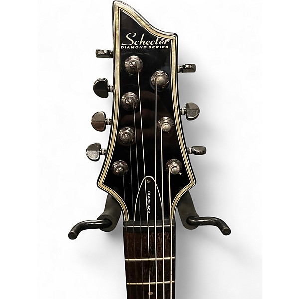 Used Schecter Guitar Research DIAMOND SERIES BLACKJACK LEFT HANDED Black Solid Body Electric Guitar