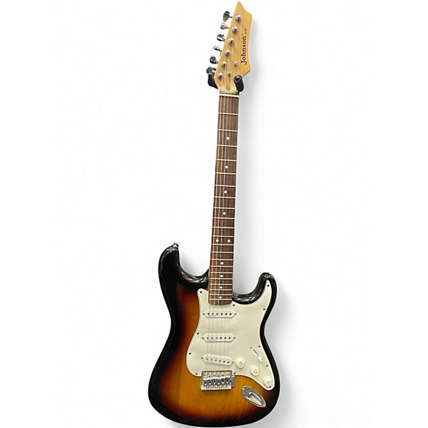 Used Johnson Double Cut 3 Color Sunburst Solid Body Electric Guitar