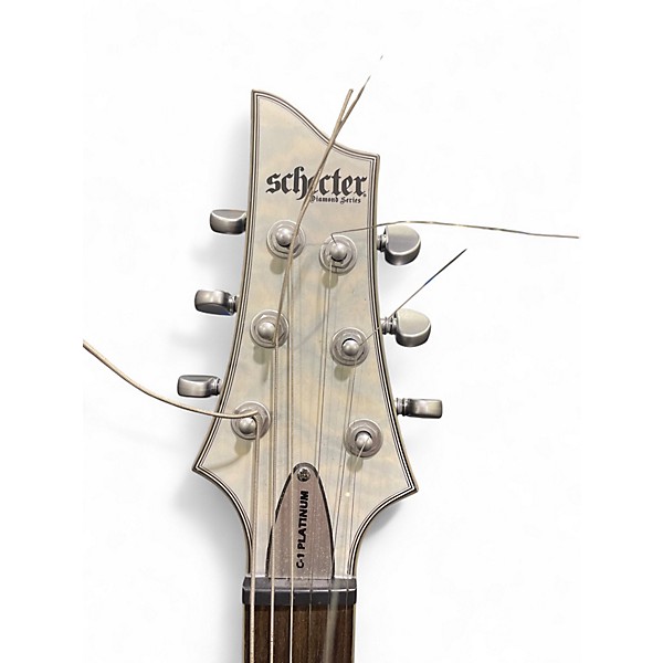 Used Schecter diamond series Translucent white Solid Body Electric Guitar