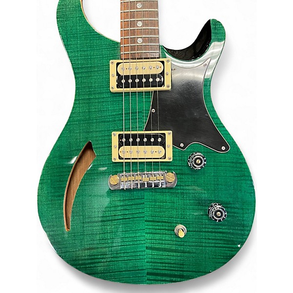 Used PRS SE Custom 22 Semi-Hollowbody Green Hollow Body Electric Guitar