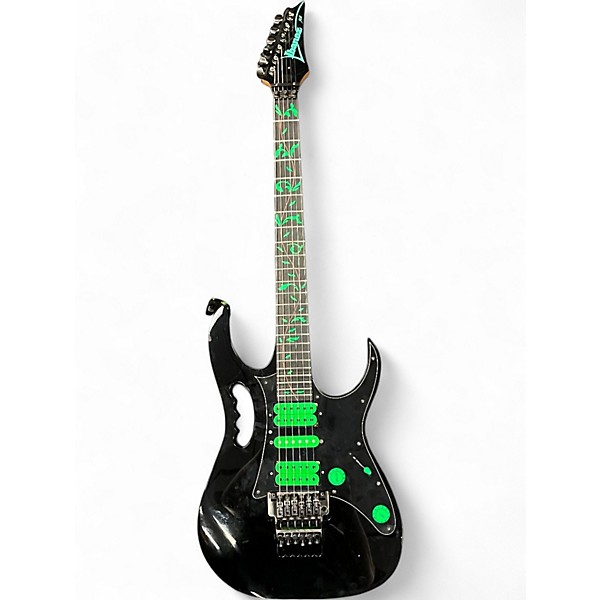 Vintage 1989 Ibanez JEM777V Black Solid Body Electric Guitar