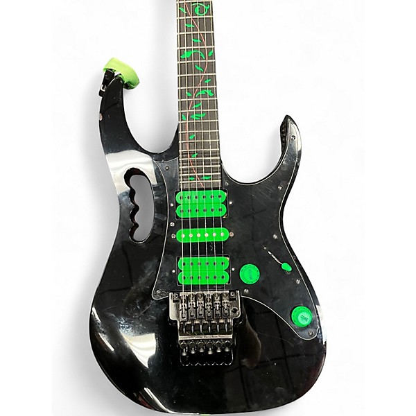 Vintage 1989 Ibanez JEM777V Black Solid Body Electric Guitar