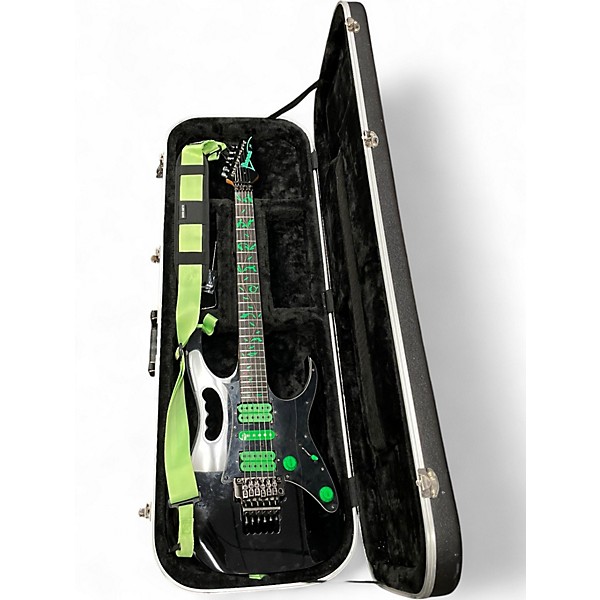 Vintage 1989 Ibanez JEM777V Black Solid Body Electric Guitar