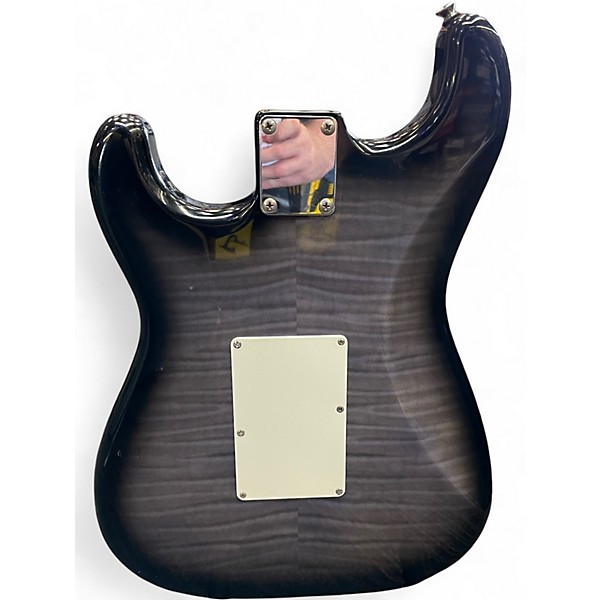 Vintage 1994 Fender Squier Series HSS Stratocaster with Floyd Blue Fotoflame Solid Body Electric Guitar