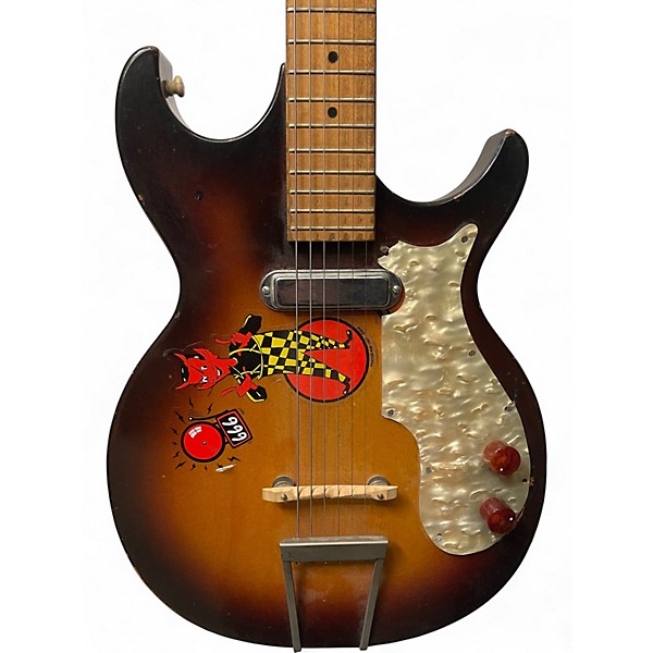 Vintage 1960s Premier Marvel Multivox 2 Color Sunburst Electric Guitar
