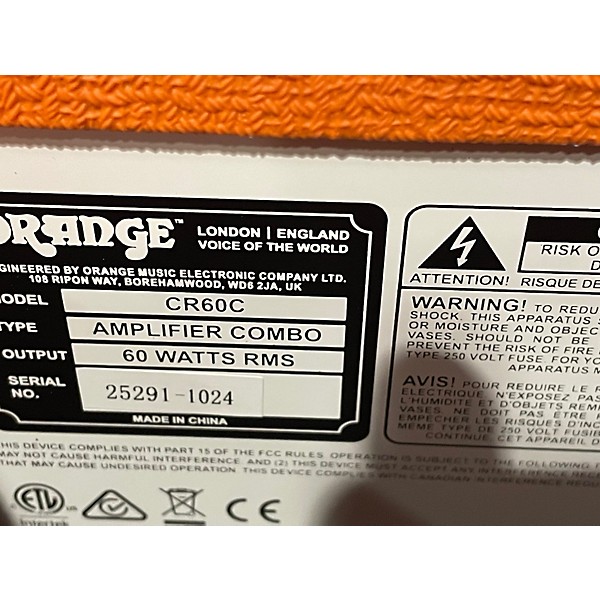 Used Orange Amplifiers CR60C Crush Pro 60W 1x12 Guitar Combo Amp