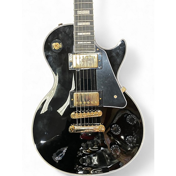 Used 2024 Epiphone Les Paul Custom Black Solid Body Electric Guitar