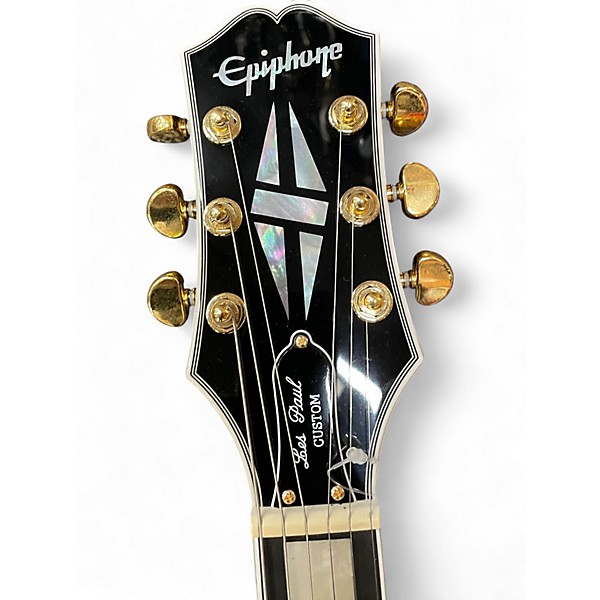 Used 2024 Epiphone Les Paul Custom Black Solid Body Electric Guitar