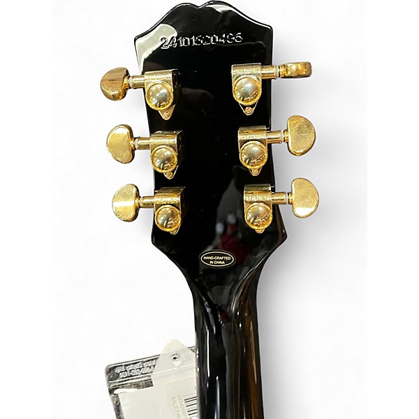 Used 2024 Epiphone Les Paul Custom Black Solid Body Electric Guitar