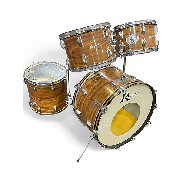 Vintage 1970s Rogers 4 Piece Londoner Koa Natural Drum Kit