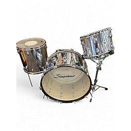 Vintage 1970s Slingerland 3 Piece COW KIT Chrome Drum Kit