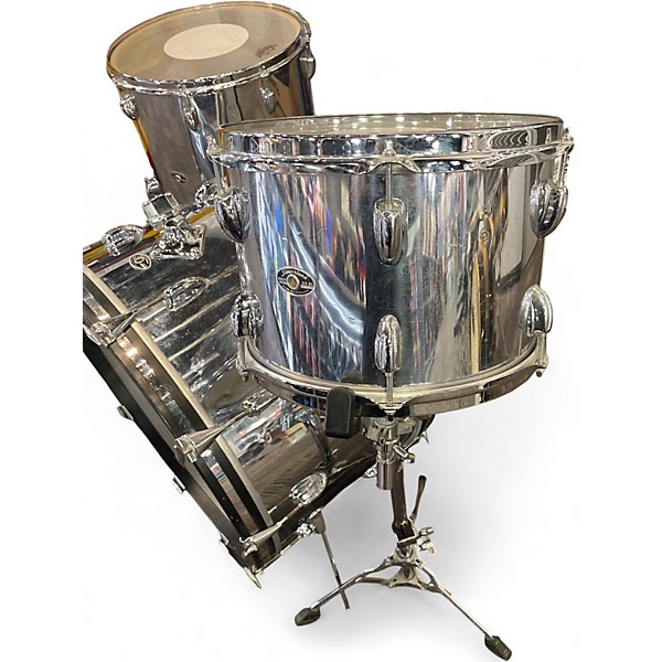 Vintage 1970s Slingerland 3 Piece COW KIT Chrome Drum Kit