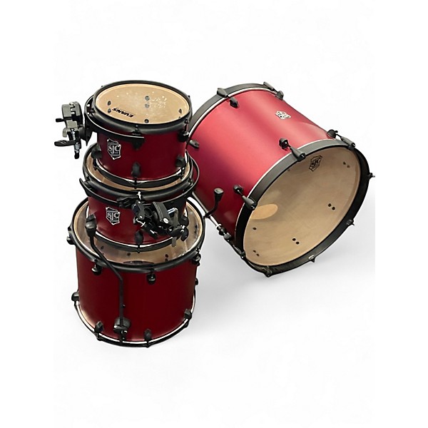 Used SJC Drums 4 Piece PATHFINDER FIRECRACKER RED Drum Kit