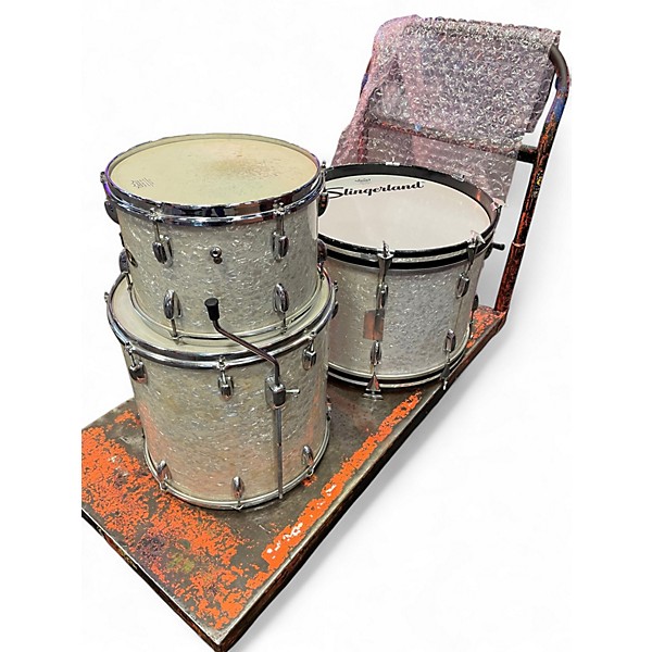 Used Slingerland 3 Piece SHELL PACK PEARL Drum Kit