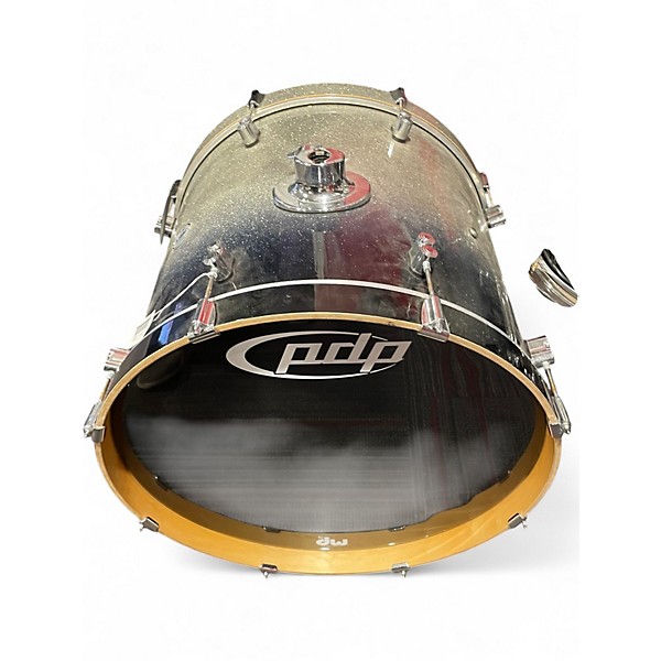 Used PDP by DW 6 Piece Concept Series SILVER TO BLACK FADE Drum Kit