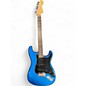 Used 2000s Fender American Standard Stratocaster Chrome Blue Solid Body Electric Guitar thumbnail