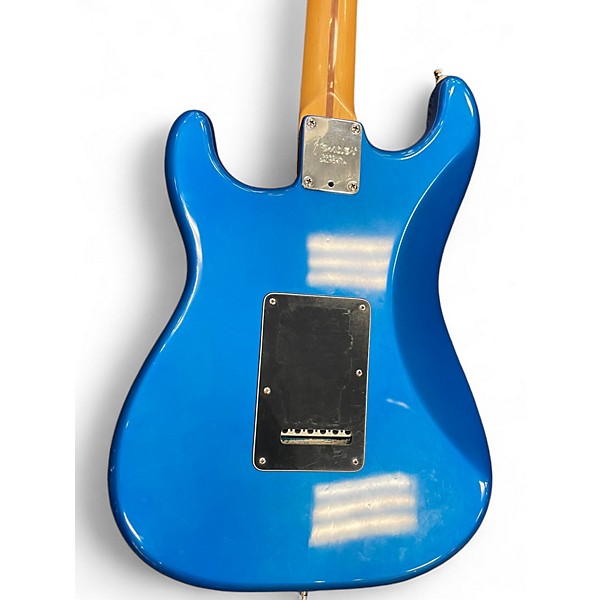 Used 2000s Fender American Standard Stratocaster Chrome Blue Solid Body Electric Guitar