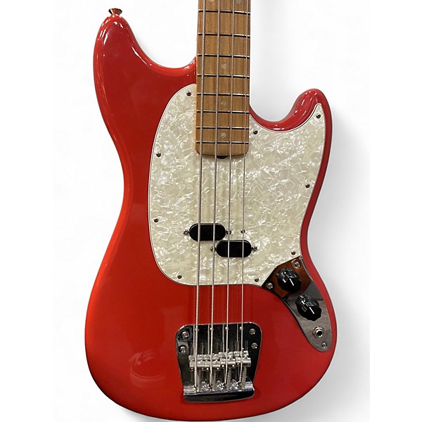 Used Fender Vintera 60s Mustang Bass Fiesta Red Electric Bass Guitar