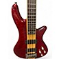 Used Schecter Guitar Research Stiletto Studio 5 String Satin Red Electric Bass Guitar