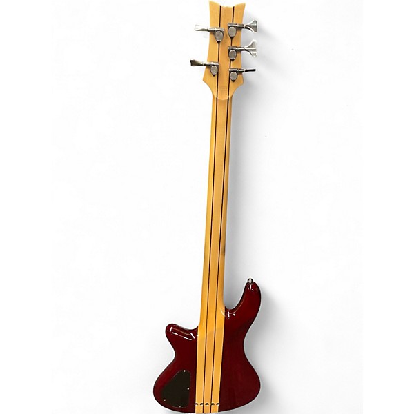 Used Schecter Guitar Research Stiletto Studio 5 String Satin Red Electric Bass Guitar