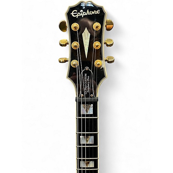 Used Epiphone Prophecy Les Paul Custom Plus Trans Black Solid Body Electric Guitar