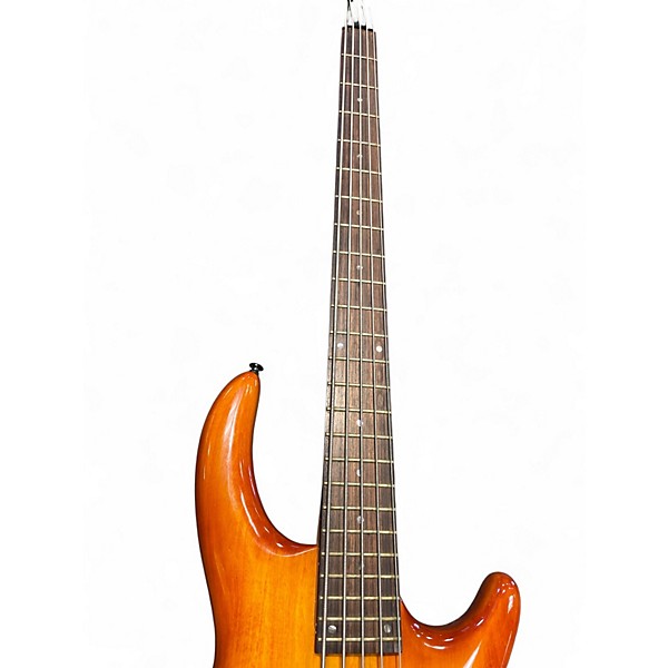 Used Dean Edge 5 String Trans Orange Electric Bass Guitar