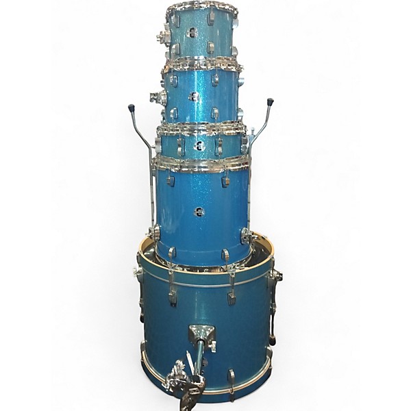 Used Ludwig 5 Piece Element Evolution Blue Sparkle Drum Kit