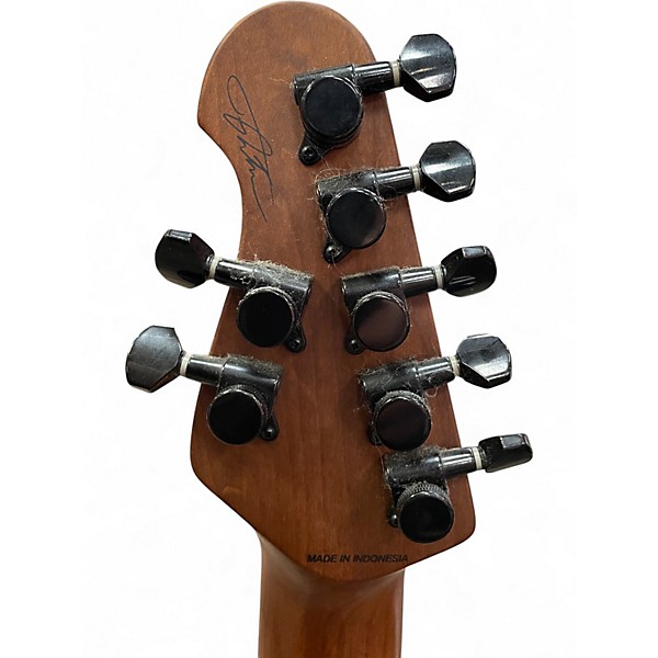 Used Sterling by Music Man JASON RICHARDSON CUTLASS 7 STRING NATURAL BURL Solid Body Electric Guitar