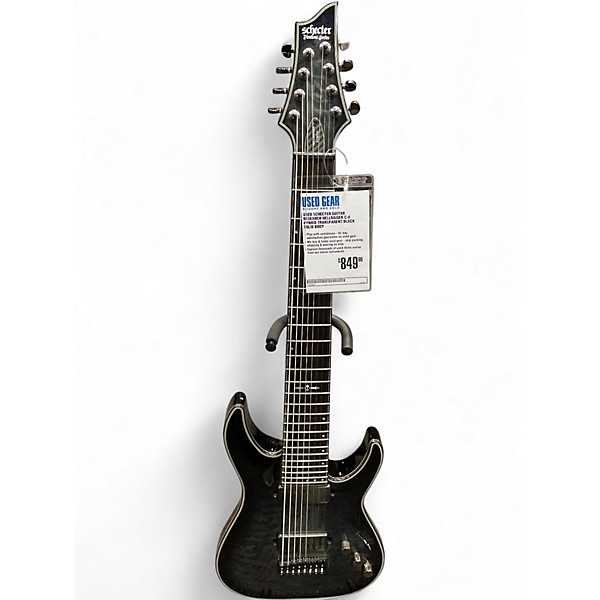 Used Schecter Guitar Research Hellraiser C-8 Hybrid TRANSPARENT BLACK Solid Body Electric Guitar