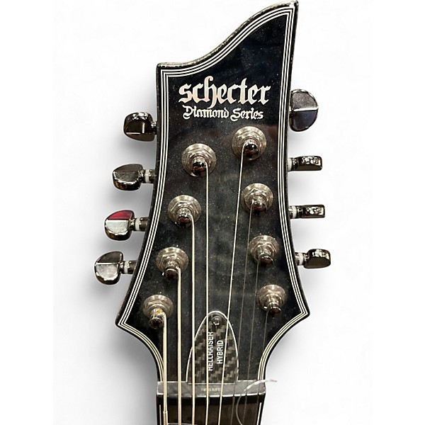 Used Schecter Guitar Research Hellraiser C-8 Hybrid TRANSPARENT BLACK Solid Body Electric Guitar