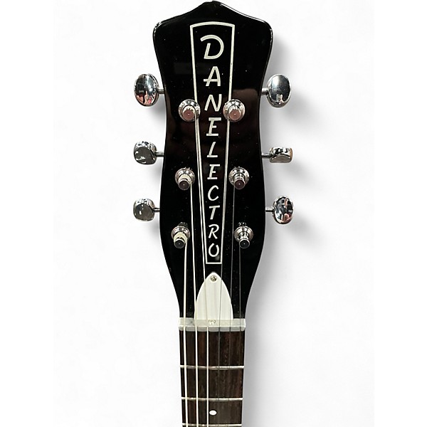 Used Dan Electro NOS+ Black and White Solid Body Electric Guitar
