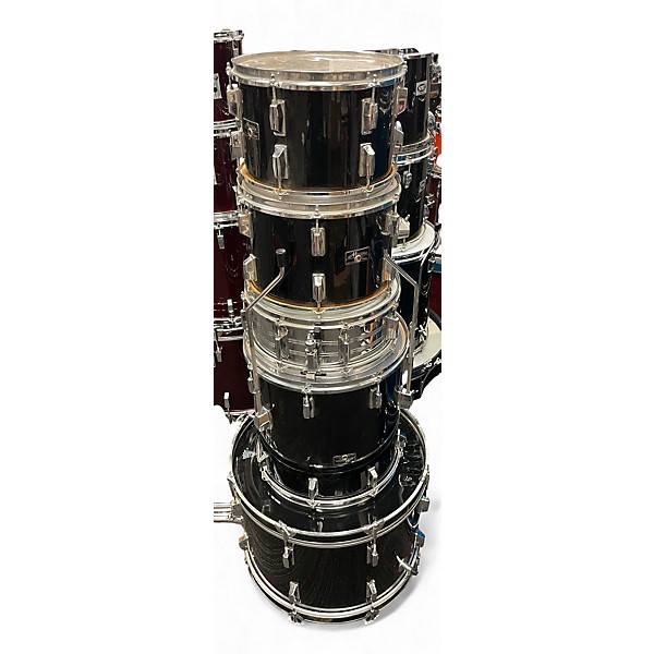 Used Maxwin By Pearl 5 Piece Maple Black Drum Kit