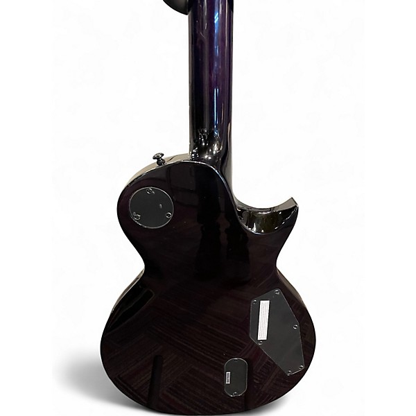 Used ESP LTD EC100QM LEFT HANDED SEE THRU PURPLE Solid Body Electric Guitar