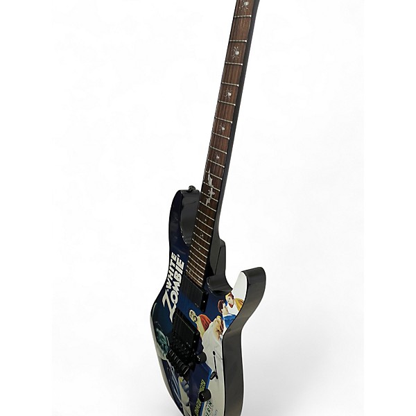 Used 2016 ESP LTD Kirk Hammett Signature White Zombie Custom Graphic Solid Body Electric Guitar