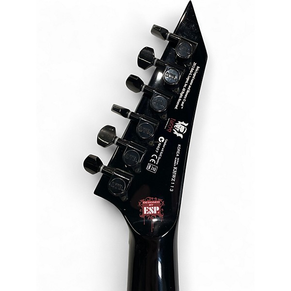 Used 2016 ESP LTD Kirk Hammett Signature White Zombie Custom Graphic Solid Body Electric Guitar