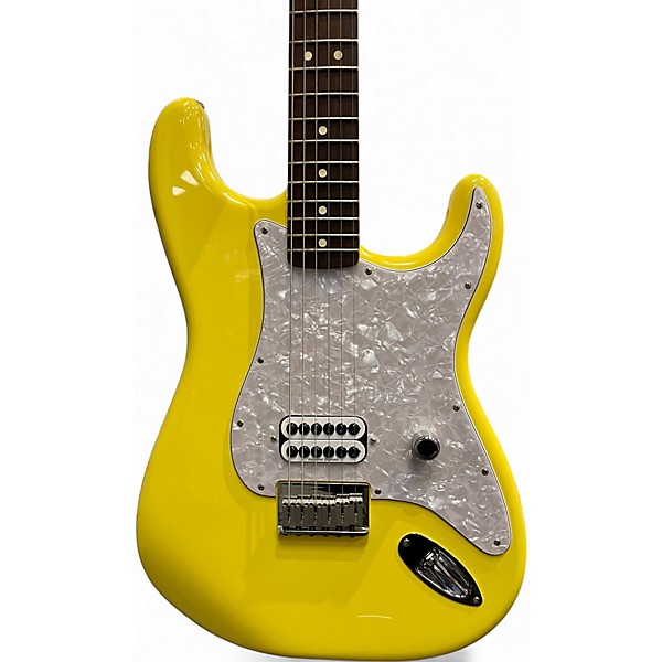 Used 2023 Fender Tom Delonge Signature Stratocaster Graffiti Yellow Solid Body Electric Guitar