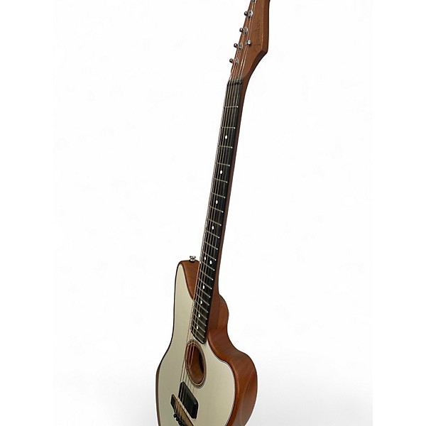 Used Fender Acoustasonic Jazzmaster Arctic White Acoustic Electric Guitar