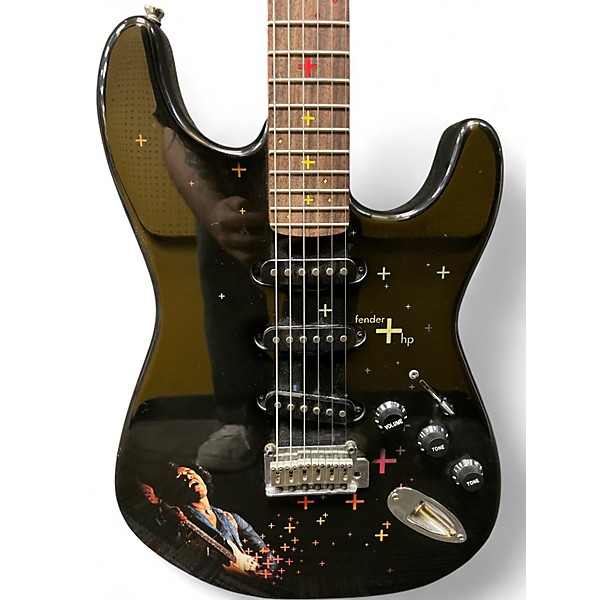 Used Squier Standard Stratocaster Fender/HP "Hendrix"  Black Solid Body Electric Guitar
