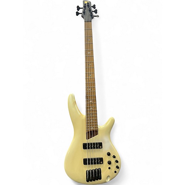 Used Ibanez sr1105b Pearl White Electric Bass Guitar