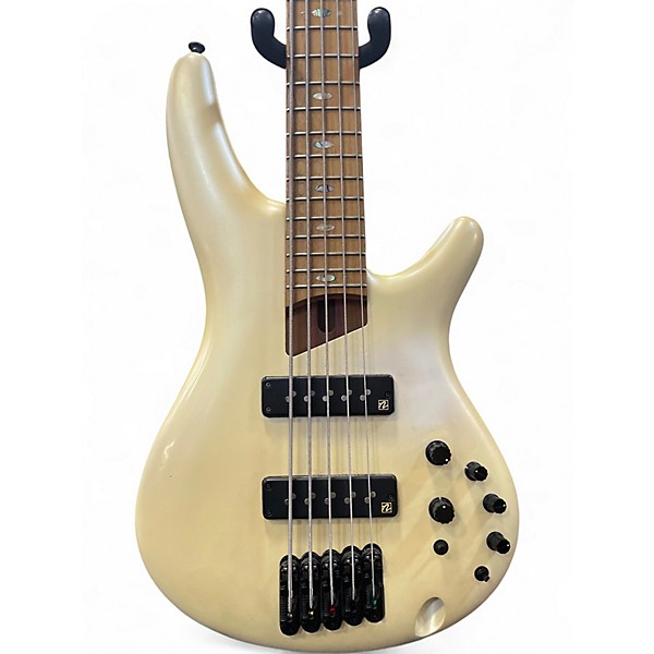 Used Ibanez sr1105b Pearl White Electric Bass Guitar