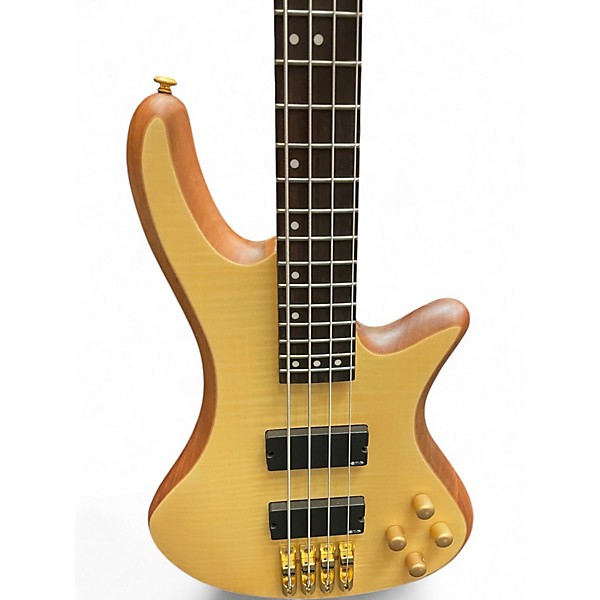 Used Schecter Guitar Research Stiletto Custom 4 String Antique Natural Electric Bass Guitar