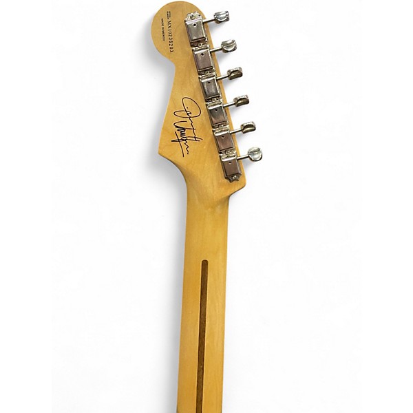 Used 2010 Fender Jimmy Vaughn Tex-Mex Stratocaster Olympic White Solid Body Electric Guitar