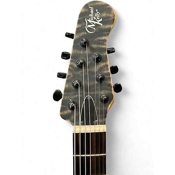 Used Michael Kelly 507-7 7-STRING SATIN BLACK BURL Solid Body Electric Guitar