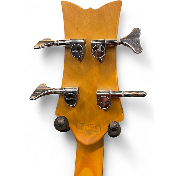 Used Schecter Guitar Research DIAMOND SERIES STILETTO DELUXE 4 Black Electric Bass Guitar