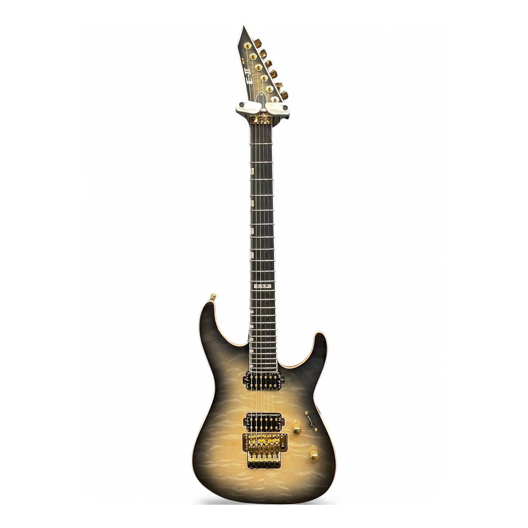 Used ESP E-II M-2 Quilted Maple Black Burst Solid Body Electric