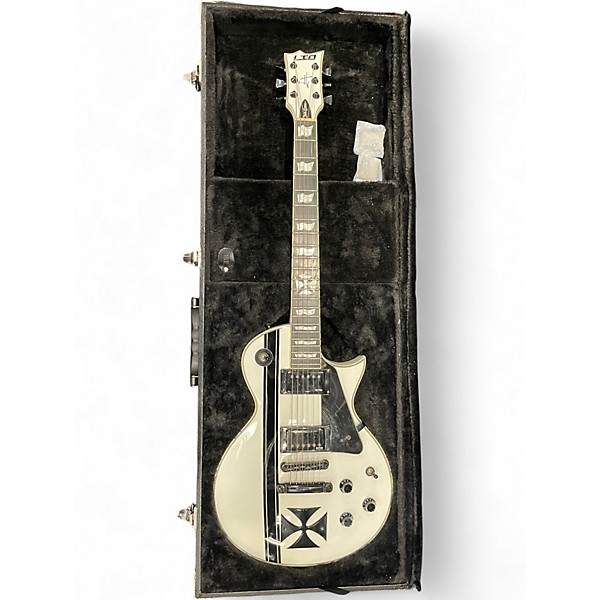 Used ESP LTD James Hetfield Signature Iron Cross White Solid Body Electric Guitar
