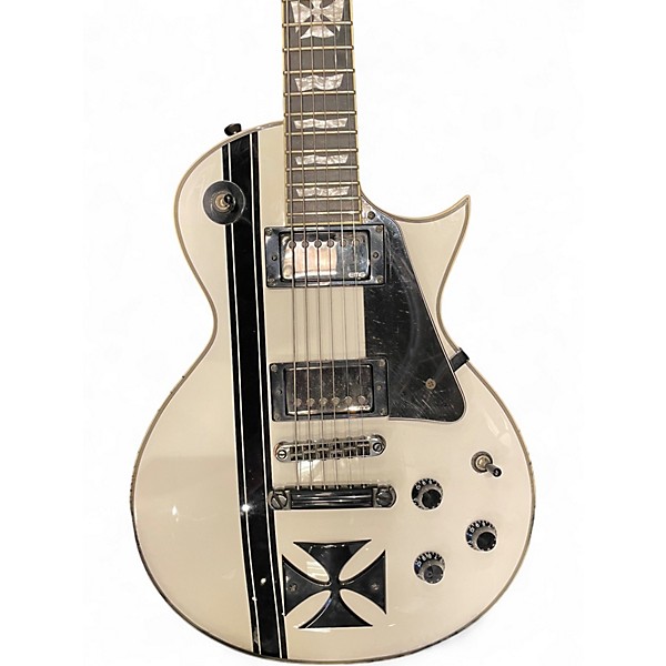 Used ESP LTD James Hetfield Signature Iron Cross White Solid Body Electric Guitar